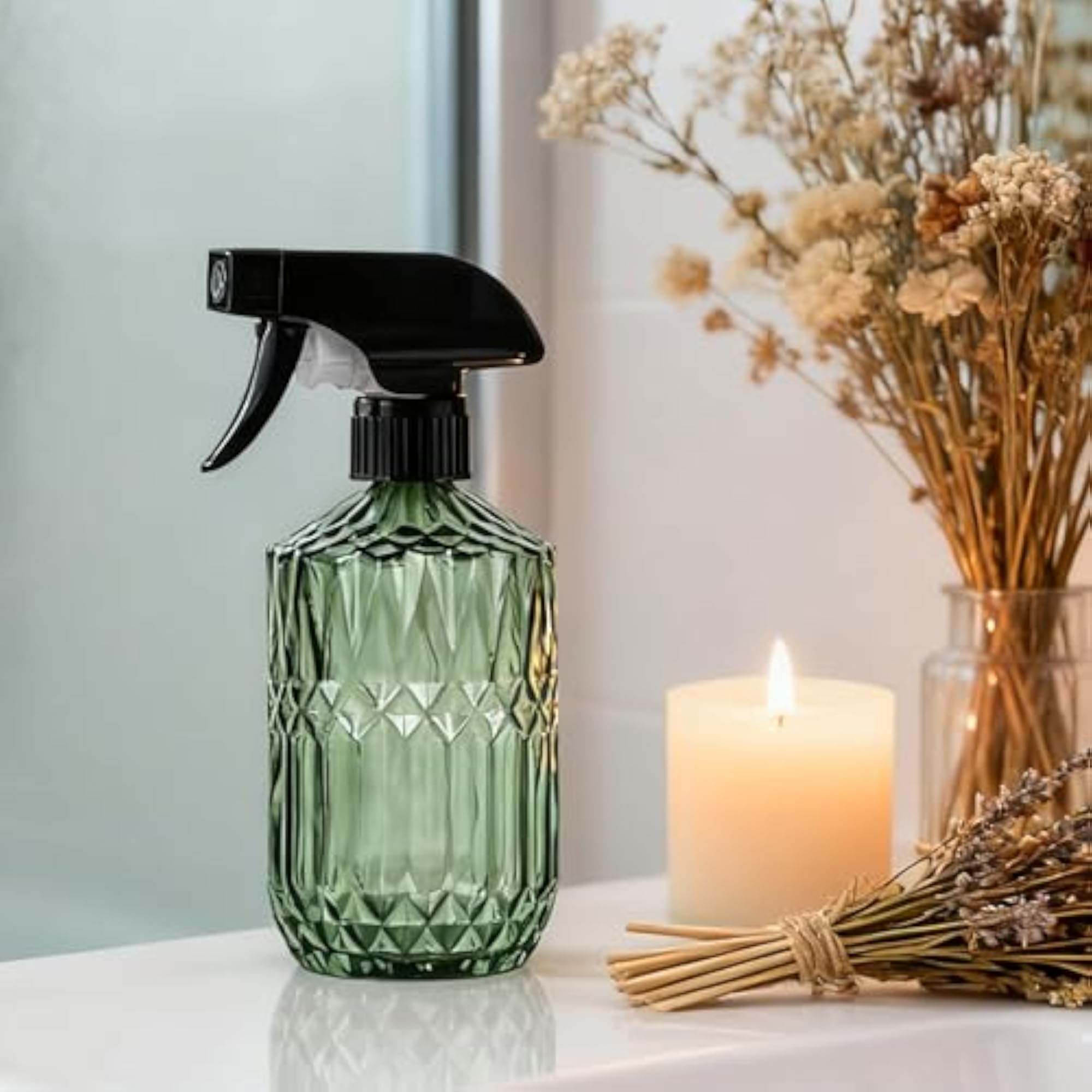 Glass Handheld Spray Bottle, 15oz Refillable Plant Mister